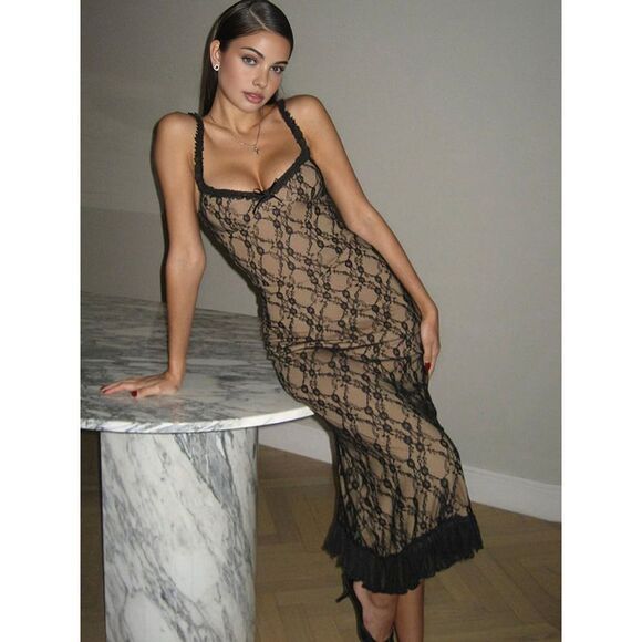 Commense Lace Patchwork Cami Midi Dress size XL - Picture 3 of 5